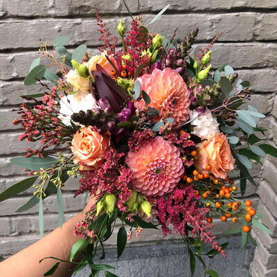 Brudebukett-fargerik
